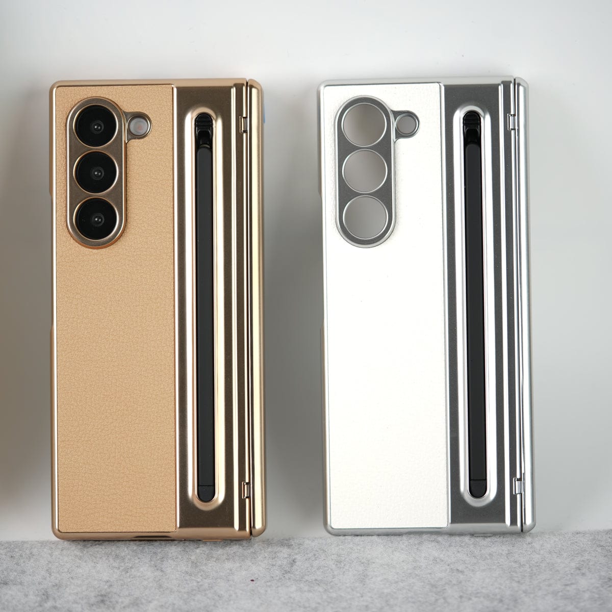 Leather Plating front Glass Protection Hinge Case For Samsung Galaxy Z Fold 8 Ultra | Folding Cover
