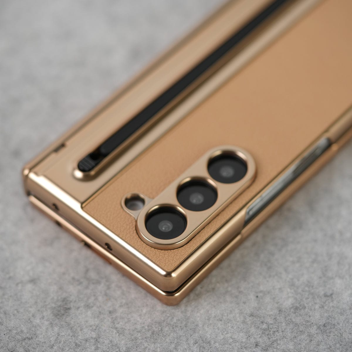 Leather Plating front Glass Protection Hinge Case For Samsung Galaxy Z Fold 8 Ultra | Folding Cover