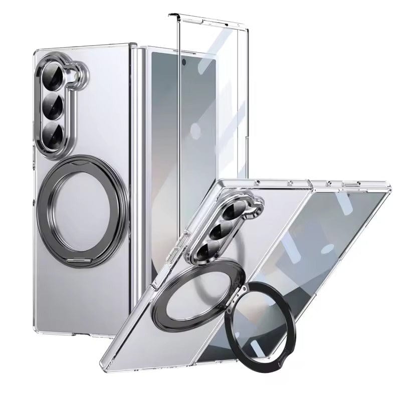 Transparent 360°Rotating Magnetic Holder Case Cover for Samsung Galaxy Z Fold 8 Ultra
