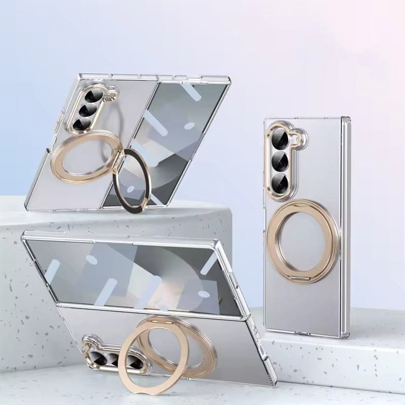 Transparent 360°Rotating Magnetic Holder Case Cover for Samsung Galaxy Z Fold 8 Ultra