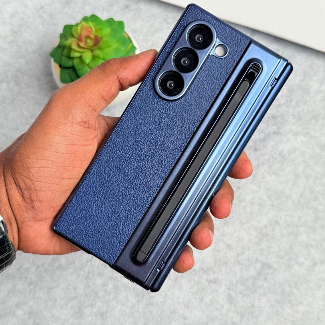 Chrome Plating front Glass Protection Hinge Case Folding Cover for Samsung Galaxy Z Fold 8 Ultra