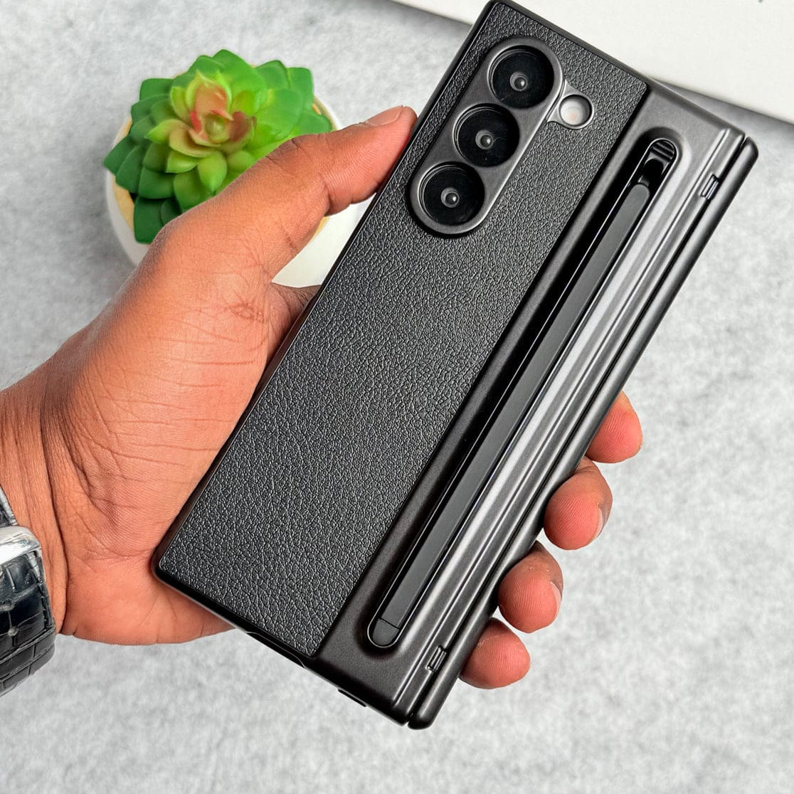 Chrome Plating front Glass Protection Hinge Case Folding Cover for Samsung Galaxy Z Fold 8 Ultra