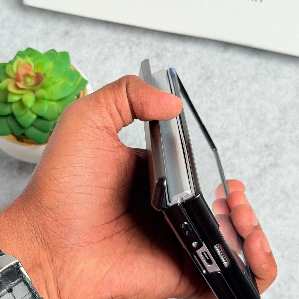 Chrome Plating front Glass Protection Hinge Case Folding Cover for Samsung Galaxy Z Fold 8 Ultra