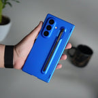 Matte Hard Back Cover For Samsung Galaxy Z Fold 8 Ultra | Case with S-Pen Slot & Front Glass | | Blue