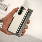 Leather Plating front Glass Protection Hinge Case For Samsung Galaxy Z Fold 8 Ultra | Folding Cover