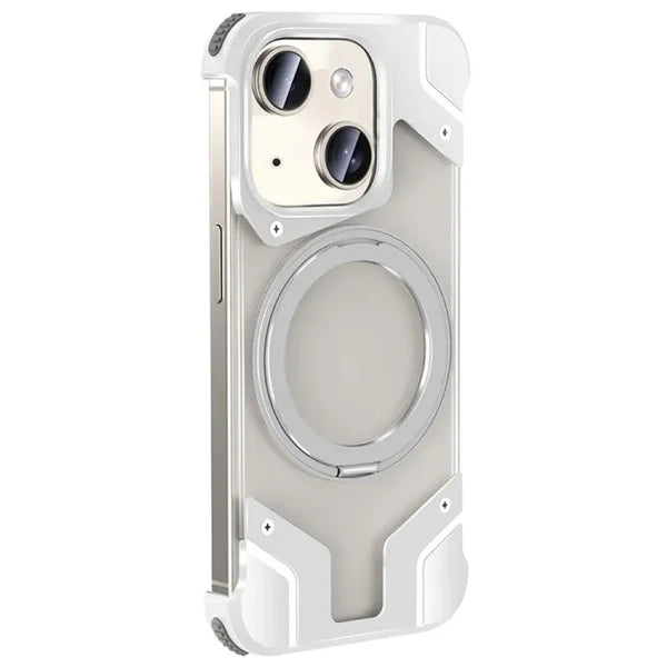 Magnetic Aluminum Alloy Frame Shockproof Phone Case with Ring Holder for