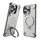 Protective Apple iPhone Back Cover - Frameless Armor Case for iPhone 15 Pro Max – Sleek Design, Shockproof & Kickstand| Titanium