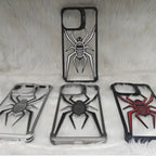 Protective Apple iPhone Back Cover - Full Metal Spider Case with Camera Kickstand for iPhone 15Pro/15ProMax - Style 8