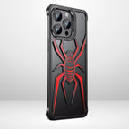 Protective Apple iPhone Back Cover - Full Metal Spider Case with Camera Kickstand for iPhone 15Pro/15ProMax