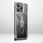 Protective Apple iPhone Back Cover - Full Metal Spider Case with Camera Kickstand for iPhone 15Pro/15ProMax - Style 2