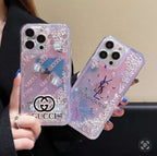 Protective Apple iPhone Back Cover - Glitter bling famous fashion logo case for iphone