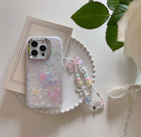 Butterfly Case with kickstand and Charm Braclet