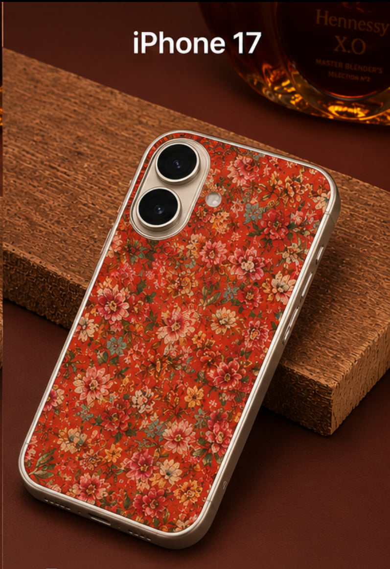 Floral Designer MagSafe Case for IPhone 17 (Orange)