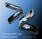 Samsung Galaxy Z Flip 5 5g Case, Built-in Screen Protector Anti-Yellowing Clear Shockproof Protective Phone Case for Samsung Z Flip 5 Mobile Case by CoverMeUp - Style 4