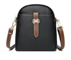 Women’s Cross Body PU Leather Shoulder Storage Bag(Black)