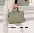 Elan Sleeve Slim Laptop Bag For Upto 13 Inch To 14.2 Inch Macbook/Laptop (Green) Mobile Case by CoverMeUp