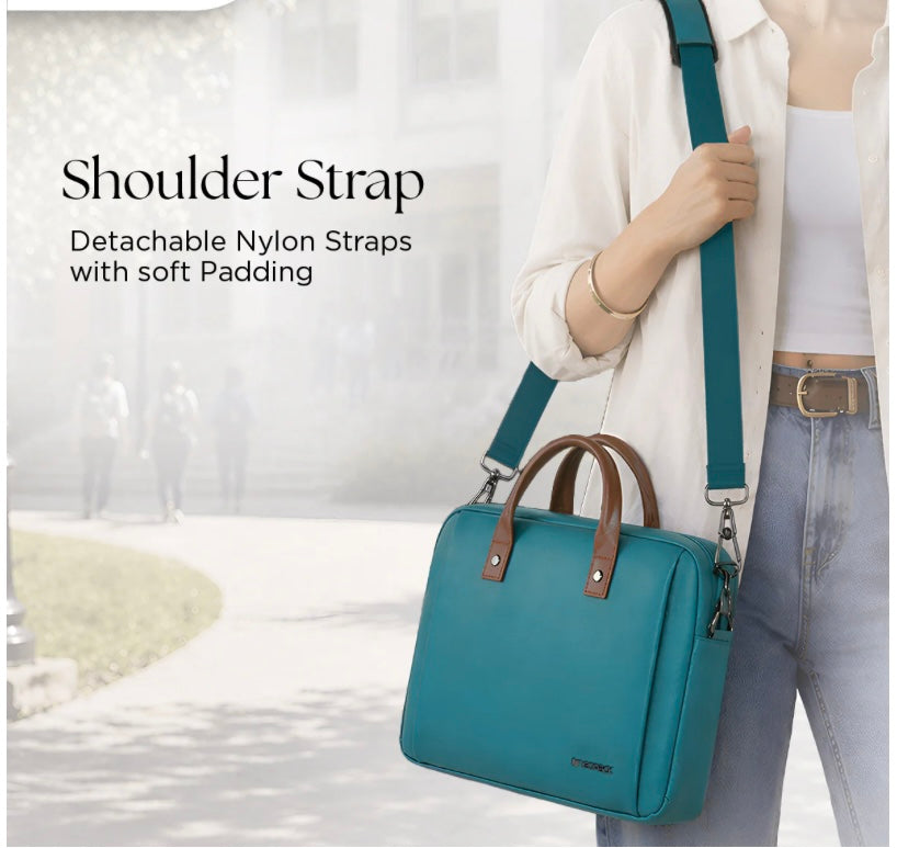 Elan Sleeve Slim Laptop Bag For Upto 16 Inch Macbook/Laptop(Blue) Mobile Case by CoverMeUp - Style 4