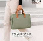 Elan Sleeve Slim Laptop Bag For Upto 16 Inch Macbook/Laptop(Green) Mobile Case by CoverMeUp