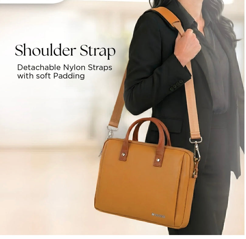 Elan Sleeve Slim Laptop Bag For Upto 16 Inch Macbook/Laptop(Mustard) Mobile Case by CoverMeUp - Style 2