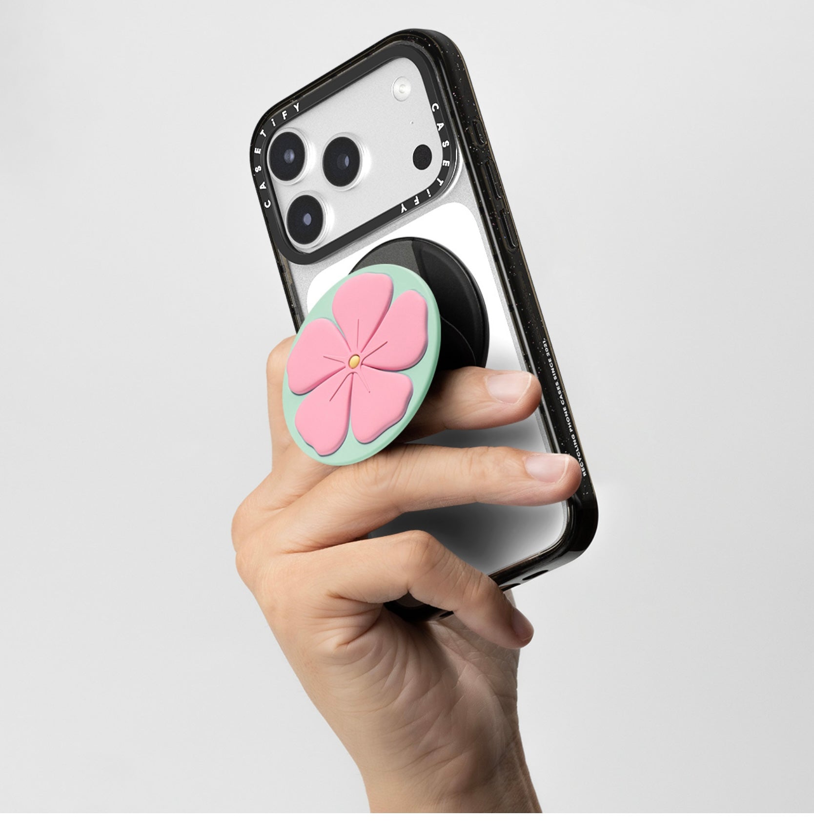 Snappy Floral MagSafe Grip Stand Pop Socket (Pink)
