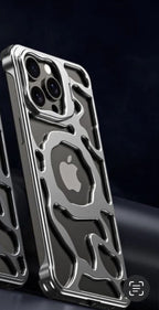Protective Apple iPhone Back Cover - Hollow Heat Dissipation Titanium Metal Magnetic Phone Case for iPhone 15 Pro Max - Style 3