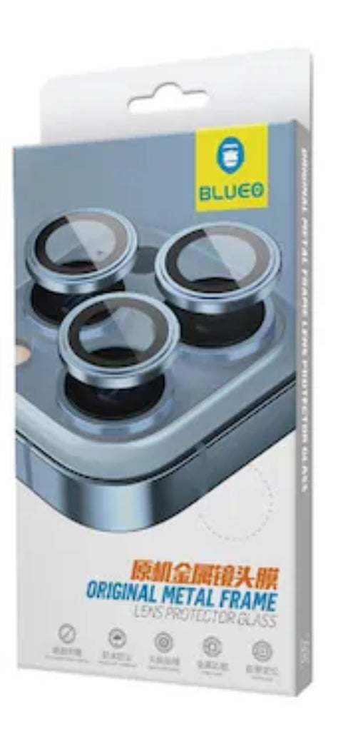 Blueo Camera Lens Protectors, Individual Lens Protectors with Aluminum Edging, Military-Grade Protection, Scratch-Resistant for iPhone