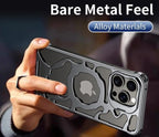 Protective Apple iPhone Back Cover - Hollow Heat Dissipation Titanium Metal Magnetic Phone Case for iPhone 15 Pro Max - Style 2