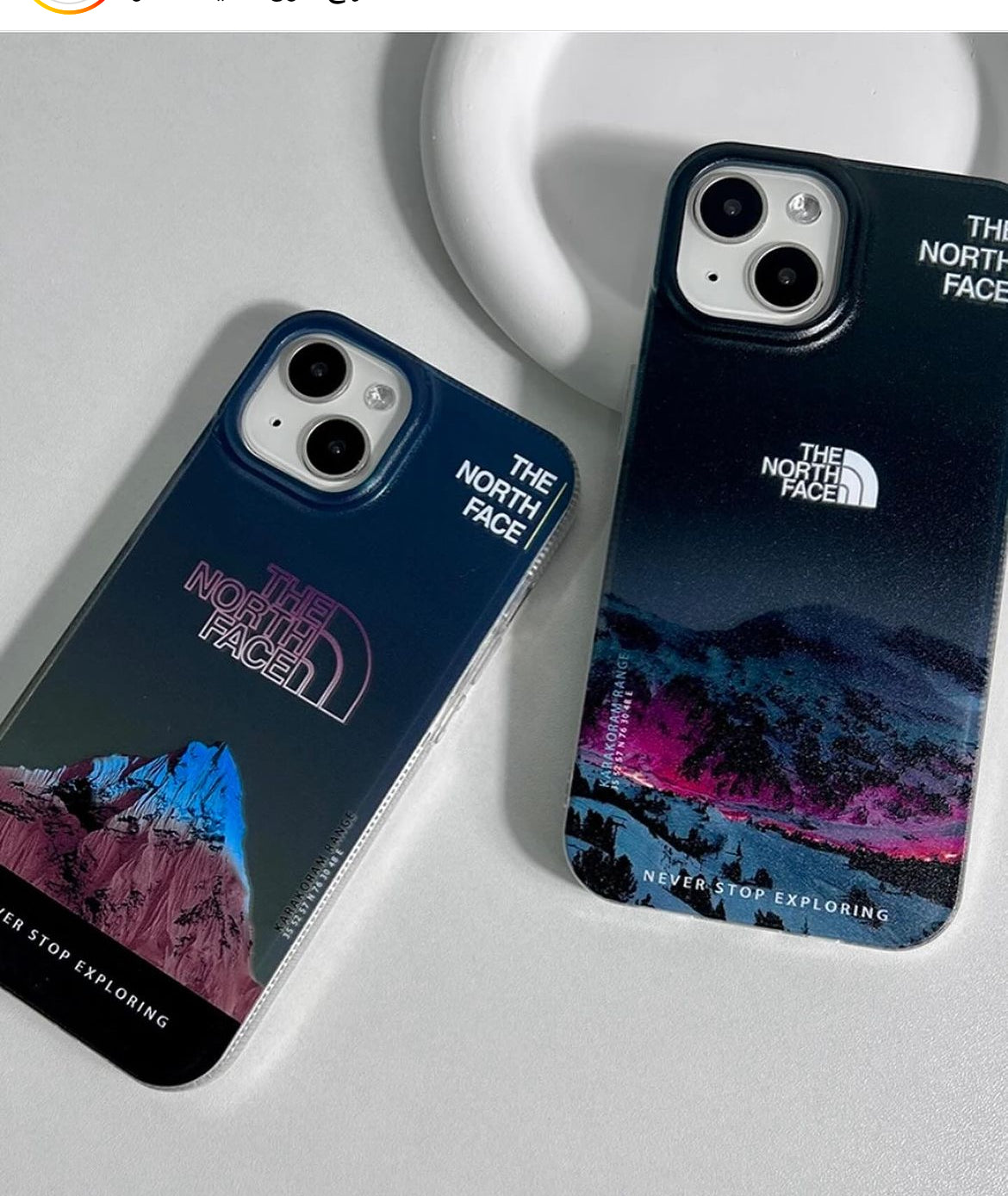 Classy The North Face Blue Mountain Laser Matte Case For Apple iPhone 14