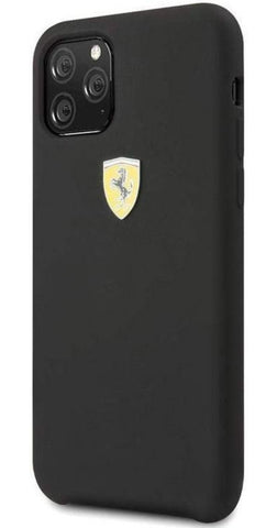 Liquid Silicon Velvet Touch Anti - Fingerprint Case for iPhone with metallic car logo