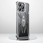 Protective Apple iPhone Back Cover - Full Metal Spider Case with Camera Kickstand for iPhone 16Pro/16ProMax