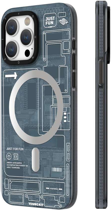 Futuristic Tech Circuit MagSafe Case for iPhone 15 – Shockproof Cover