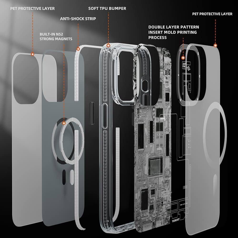 Futuristic Tech Circuit MagSafe Case for iPhone 15 – Shockproof Cover