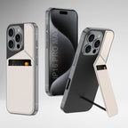 Protective Apple iPhone Back Cover - GKK Leather Case with Card Holder & Stand for iPhone 16 Series - Style 2