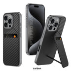 Protective Apple iPhone Back Cover - GKK Leather Case with Card Holder & Stand for iPhone 16 Series - Style 3