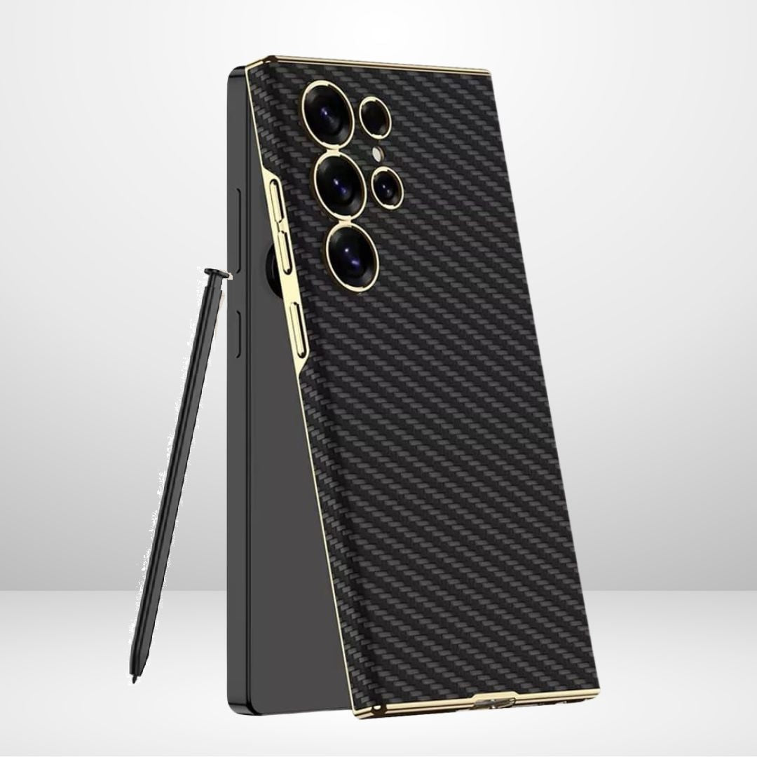 Samsung Galaxy S25 Ultra Chrome Edge Leather Case Mobile Case by CoverMeUp - Style 9