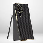 Samsung Galaxy S25 Ultra Chrome Edge Leather Case Mobile Case by CoverMeUp - Style 5