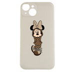 Protective Apple iPhone Back Cover - White Glitter Cartoon Character Printed Silicon Hard Case for iPhone. - Style 4