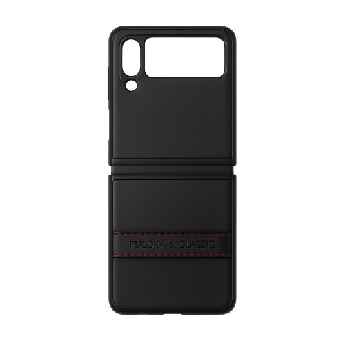 SAMSUNG GALAXY Z FLIP 5 PULOKA LEATHER FALL PROOF CASE COVER Black