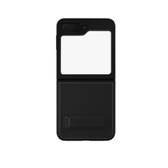 SAMSUNG GALAXY Z FLIP 5 PULOKA  Hand Stitched LEATHER FALL PROOF CASE COVER Black