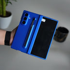 Matte Hard Back Cover For Samsung Galaxy Z Fold 8 Ultra | Case with S-Pen Slot & Front Glass | | Blue