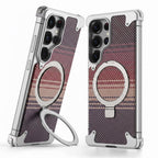 Samsung Galaxy S25 Ultra Metal Bumper Case with Magsafe and Stand - Titanium Gray Mobile Case by CoverMeUp