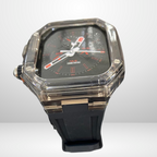 Glacier Silicone Strap with Transparent Watchcase Modification Kit for iWatch 44/45 MM Mobile Case by CoverMeUp