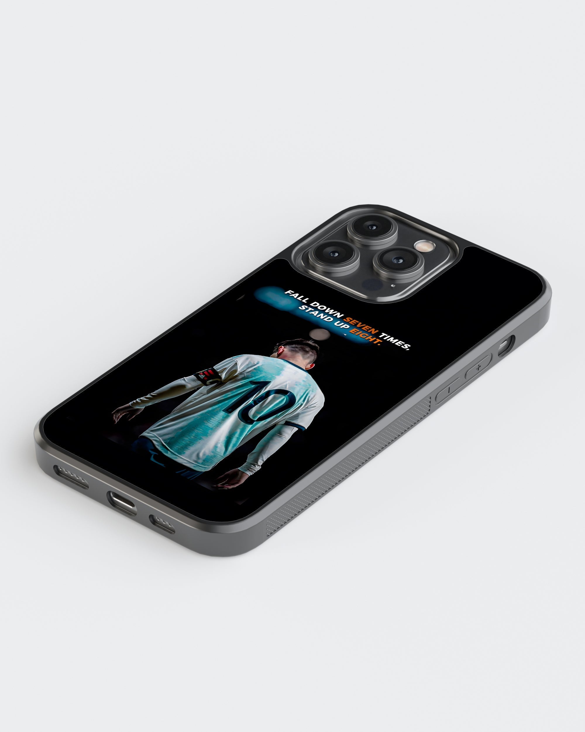 Football Mobile Cover (Never Give Up Messi) Mobile Case by CoverMeUp - Style 5