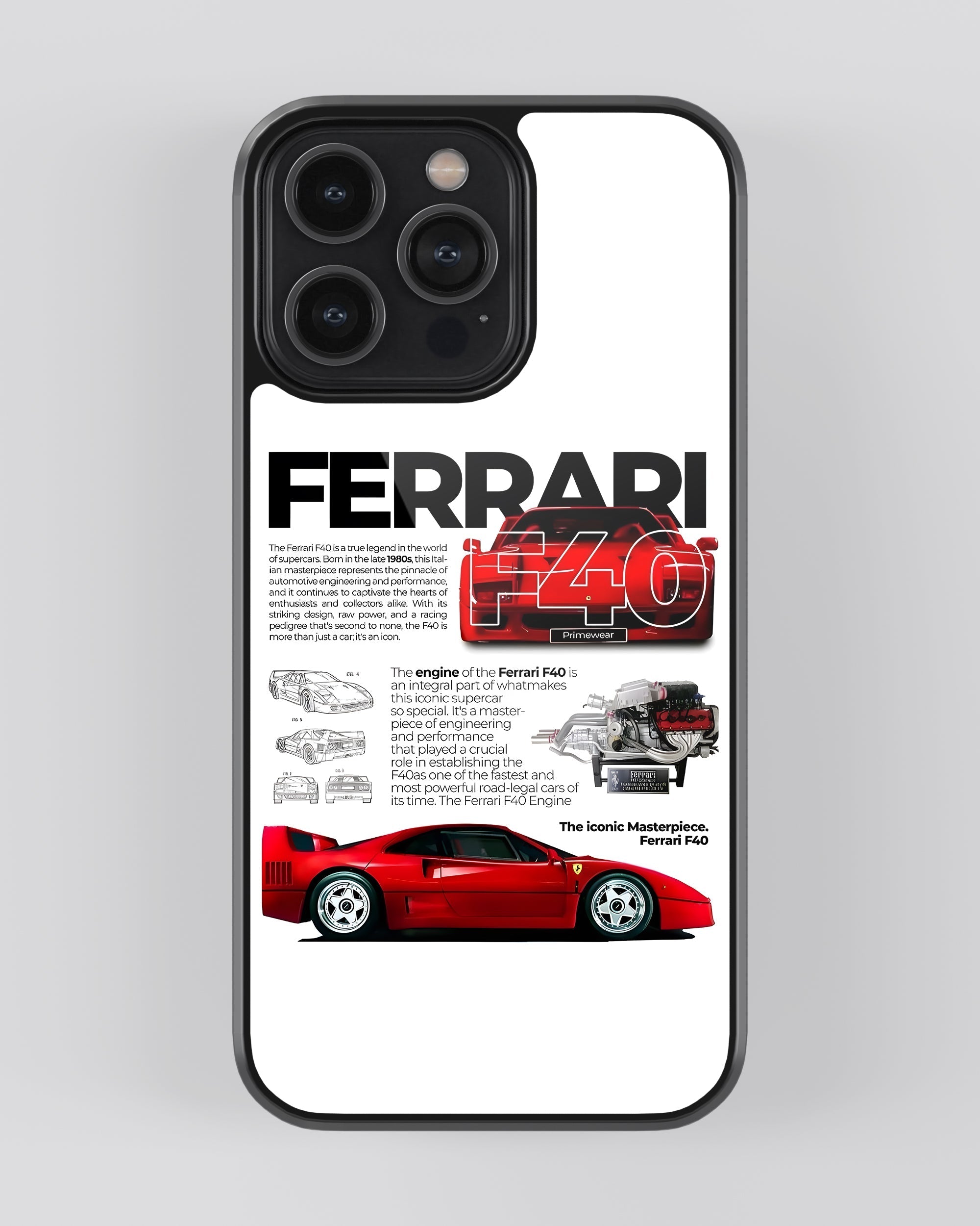 Sports Car Mobile Cover (Ferrrari F40) Mobile Case by CoverMeUp