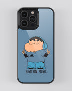 Crayon Shinchan Printed Shockproof Cover - Cartoon Mobile Cover (Shinchan High on Music)