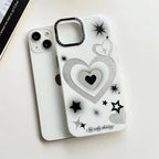 Glitter Stars & Hearts Design Phone Case – Soft Matte TPU Protective Cover Mobile Case by CoverMeUp - Style 3