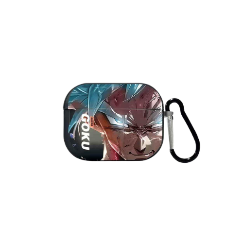 Goku AirPods Pro & Pro 2 Case – Super Saiyan Blue | Smoke Texture + Leather Grip