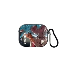 Goku AirPods Pro & Pro 2 Case – Super Saiyan Blue | Smoke Texture + Leather Grip