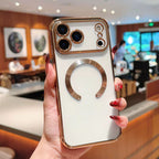 Protective Apple iPhone Back Cover - Electroplated Border MagSafe Case For iPhone - Style 3