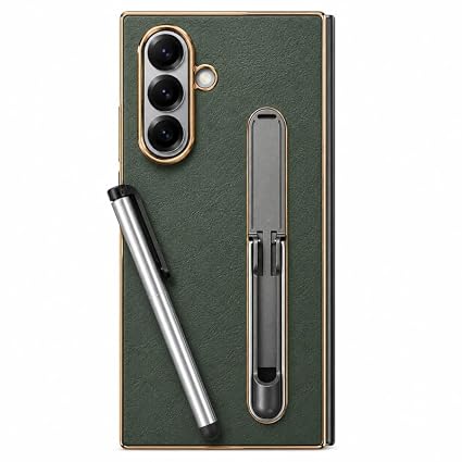 Leather Texture Finish S Pen Holder Case Compatible with Samsung Galaxy Z Fold 8 Series